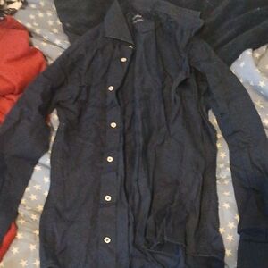 Men's Navy Casual Button Down Shirt